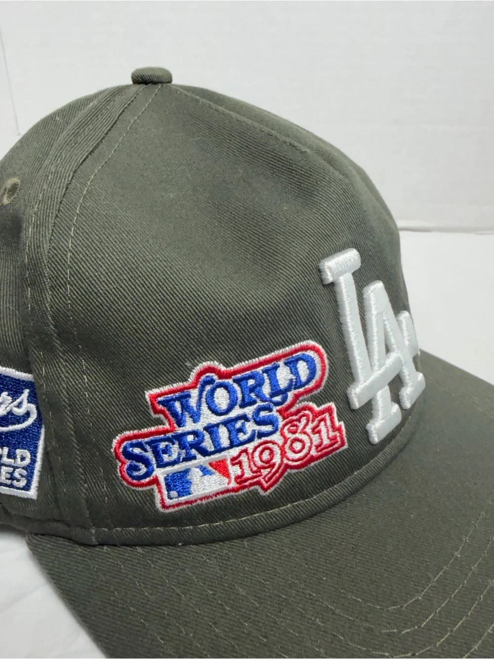 Los Angeles Dodgers Olive Green LA Logo Cap - World Series Patches